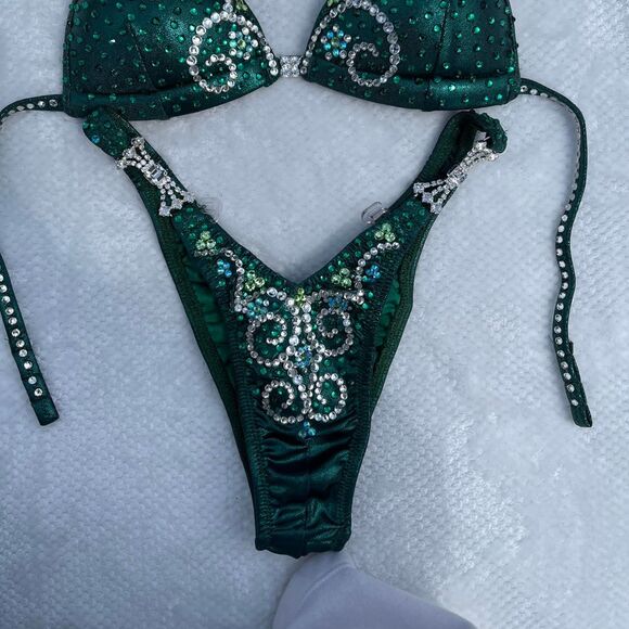 EMERALD GREEN CRYSTALLINI BIKINI SET - Picture 4 of 8